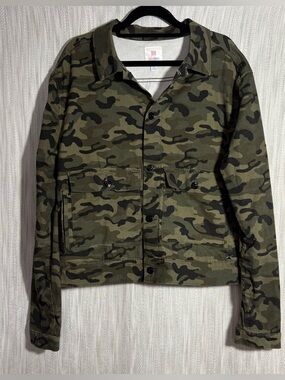 LuLaRoe Olive Green Camo Jean Jacket